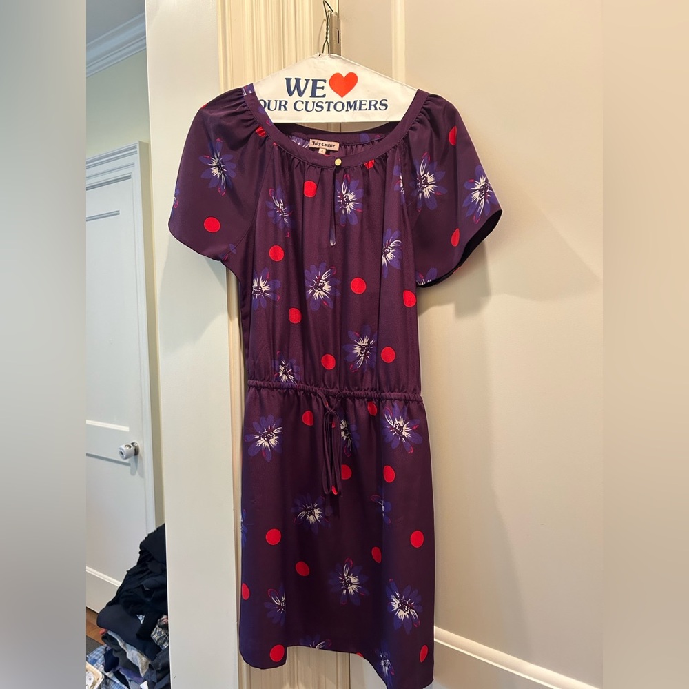 Juicy Couture Purple dress with Red and Blue Floral Accents
